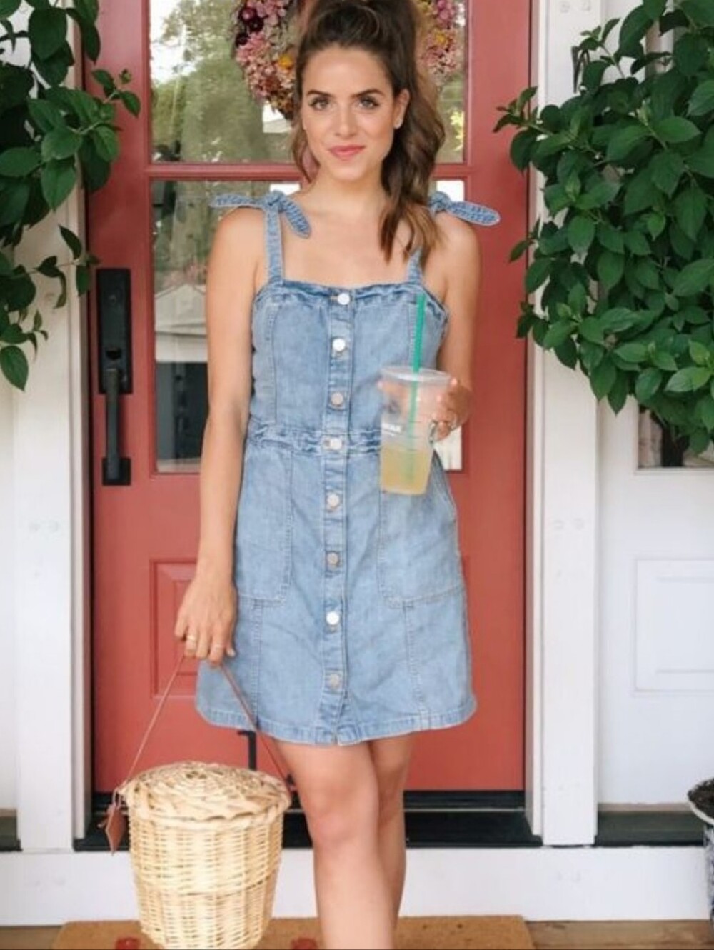 Rebecca Taylor La Vie Tie-Shoulder Light Blue Denim Dress